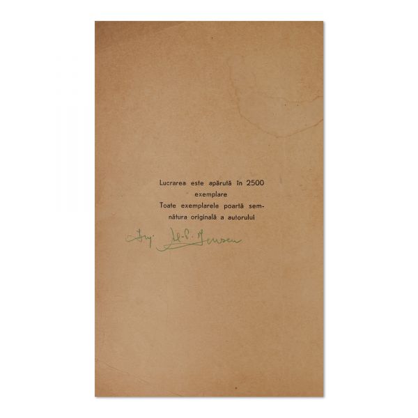 Al. P. Ionescu, Vinificația, cu amplă dedicație olografă
