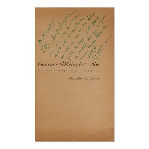Al. P. Ionescu, Vinificația, cu amplă dedicație olografă