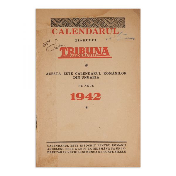 Calendarul ziarului „Tribuna Ardealului” pe anul 1942