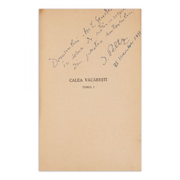 Isac Peltz, Calea Văcărești, 1933, cu dedicație 