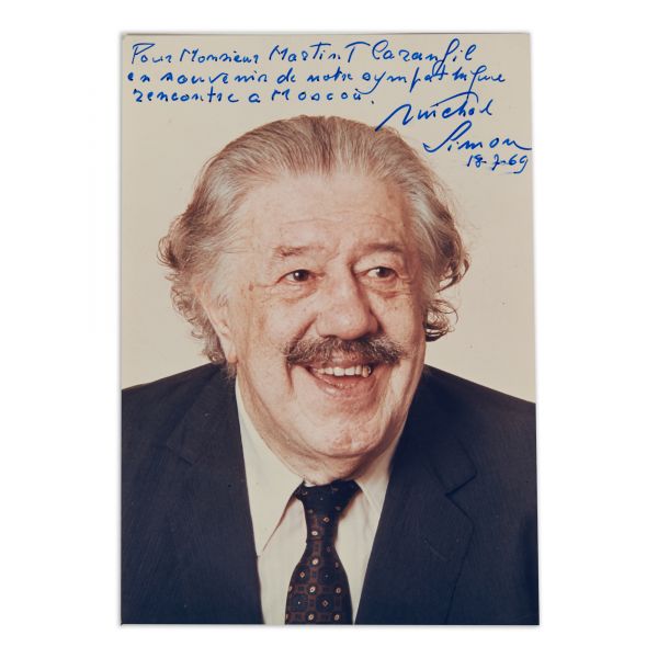 Michel Simon, fotografie cu dedicație pentru Martin T. Caranfil, 1969