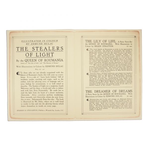 Fairy Stories by Maria, the Queen of Roumania, broșură de carte