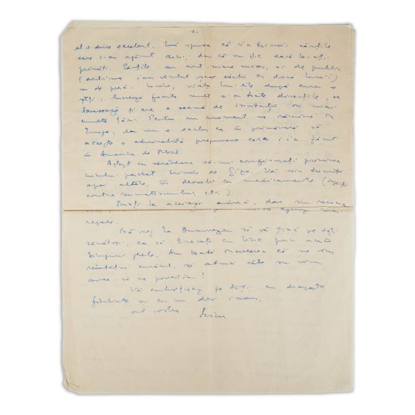 Mircea Eliade, scrisoare pentru familia sa, 9 septembrie 1948 