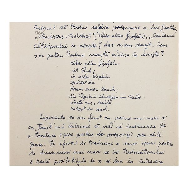 Lucian Blaga, „Întâlniri cu Goethe”, manuscris + dactilogramă, 1957