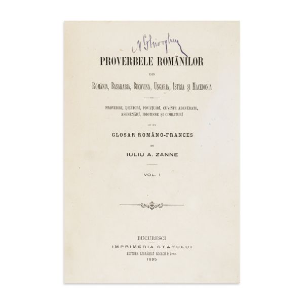 Iuliu Zane, Proverbele Românilor, 1895-1903, 10 volume