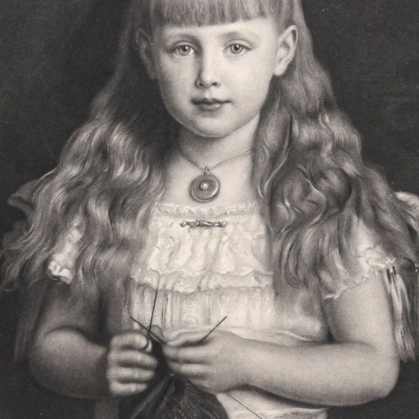 Prințesa Maria de Edinburgh la vârsta de șapte ani, heliogravură, atelier Thomas Agnew & Sons, 1882
