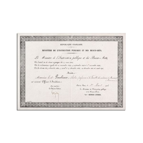 Nicolae Paulescu, diplomă de doctorat, 1901