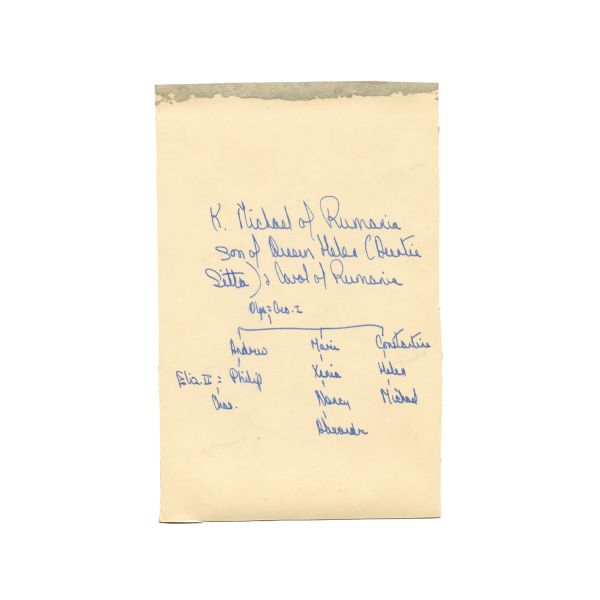 Fotografie, regele Mihai I în uniformă militară, cu semnătură olografă