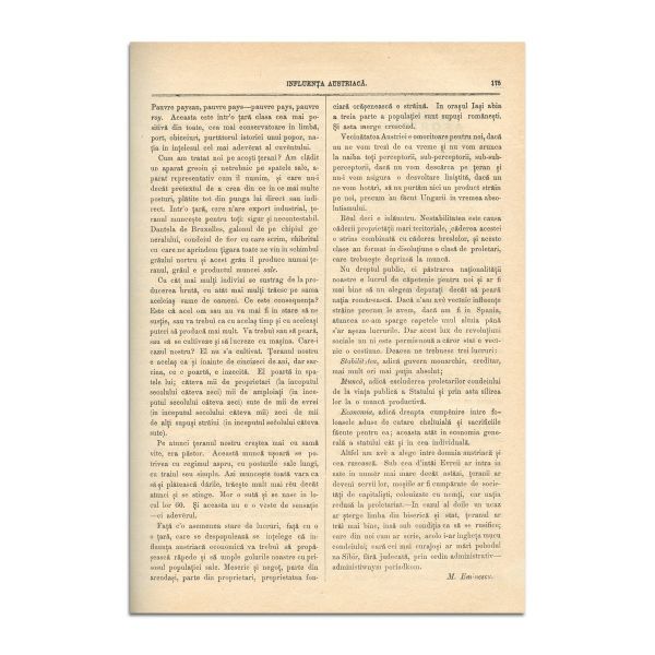 Convorbiri Literare, Anul X, 1 aprilie 1876 - 1 februarie 1877, cu mai multe publicații de M. Eminescu, Veronica Micle și Ion Creangă