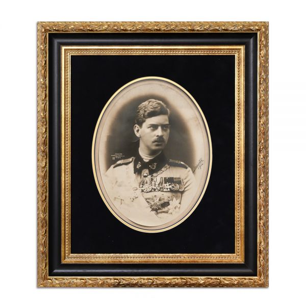 Principele moștenitor Carol al II-lea și Principesa Elena, set de două fotografii de mari dimensiuni, cu semnătura atelierului fotografic Julietta, 1922