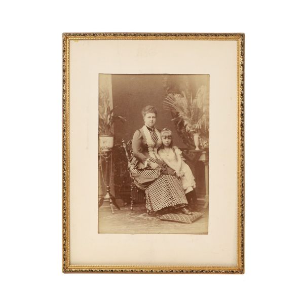 Ducesa Maria Alexandrovna de Edinburgh și prințesa Maria, cca. 1880 - Piesă rară