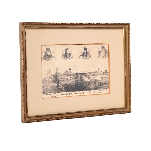 Mănăstirea Cernica, litografie, editată de maior D. Pappasoglu