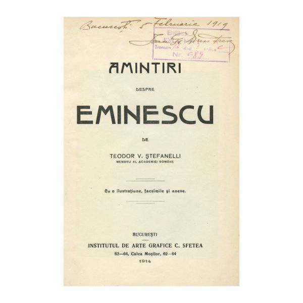 Teodor V. Ștefanelli, Amintiri despre Eminescu, ediția I