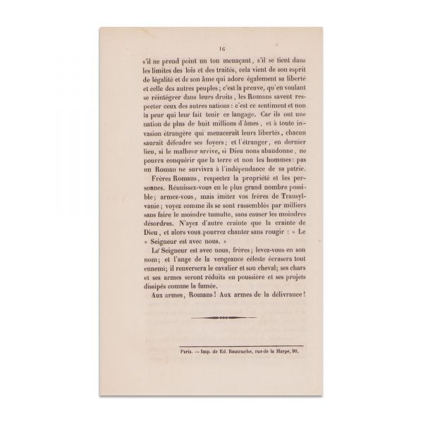 Nicolae Bălcescu, Proclamația tinerilor revoluționari de la 1848 - Piesă foarte rară