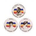 Trei farfurii din porțelan regele Ferdinand I, regina Maria și regele Mihai I, fabrica Sarreguemines 