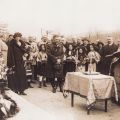 Regele Ferdinand și regina Maria la pomenirea eroilor în Soultzmatt, două fotografii de epocă, 9 aprilie 1924 