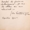 Ion I. Cantacuzino, Note pentru azi, 1934, exemplar numerotat, cu dedicație către Constantin G. Manu