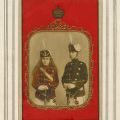 Carte poștală ilustrată, principele Carol și principesa Elisabeta în uniforme militare