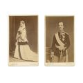 Regele George I al Greciei și regina Olga a Greciei, două fotografii format carte-de-visite, atelier fotografic P. Moraites