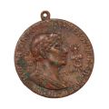 Regele Ferdinand I și împăratul Traian, medalion comemorativ din bronz