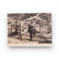 Exploatarea petrolului prin hegnă, fotografie de epocă, 1880 