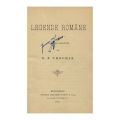 V. A. Urechia, Legende Române, 1891