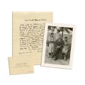Lucian Blaga, scrisoare trimisă către doamna Crăciun, 1954 + fotografie de epocă + carte de vizită