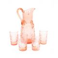Set carafă și 4 pahare din sticlă cu suveranii României
