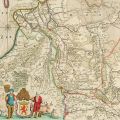 Harta provinciei Overijssel (Transisalania) din Țările de Jos, gravură în cupru colorată manual, cca. 1680
