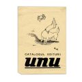 Catalogul editurii UNU, filă semnată de Sașa Pană, 1971, din biblioteca lui Ion Iliescu