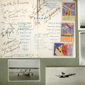 Meniul cinei din 11 iunie 1929 de la Cercul Militar „Regele Carol I” din Constanța + 3 vignette pe meniu + 4 fotografii de epocă reprezentând hidroavioane din timpul mitingului aviatic