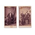 Iacob Negruzzi și Nicolae Gane, două fotografii format carte-de-visite, atelier M. Bisenius