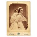 Principesa Elisabeta împreună cu fiica sa Mărioara, fotografie de cabinet, atelier Franz Mandy