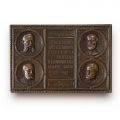 În amintirea întemeietorilor Casei Capșa, plachetă din bronz,  gravor Frederic Storck