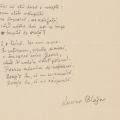 Lucian Blaga, „E o taină, cea mai mare”, filă manuscris