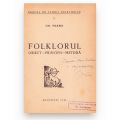 Gh. Vrabie, Folklorul. Obiect, principii, metodă, 1947, cu dedicație pentru Tiberiu Brediceanu