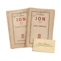 Liviu Rebreanu, Ion, 1920, două volume + carte de vizită cu însemnare olografă