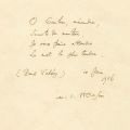 Niculae I. Herescu, filă cu un catren din Paul Valery, 10 iunie 1906