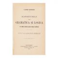 Lazăr Șăineanu, Raporturile între gramatica și logica, 1891