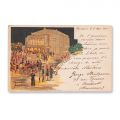 Salutări din Bucuresci - Teatrul Național, carte poștală litografiată, 1899 - foarte rară