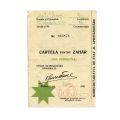 Cartelă pentru zahăr eliberată în 1941