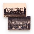 Echipa Ripensia Timișoara înaintea meciului cu Clubul Atletic Oradea, două fotografii de epocă