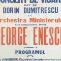 Afiș, Concertul de vioară condus de George Enescu, 30 ianuarie 1915