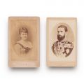 Regele Carol I și regina Elisabeta, două fotografii tip carte-de-visite