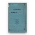 Prințul Nicolae Șuțu, Observations statistiques, 1867