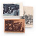 Piețe și târguri din Ardeal, 3 fotografii tip carte poștală, cca. 1920