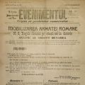 Publicația „Evenimentul” 20 octombrie 1918 - Mobilizarea Armatei Române