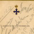 Meniul mesei festive din 8 noiembrie 1936, cu semnătura regelui Carol al II-lea