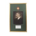 Regele Ferdinand I, fotografie de mari dimensiuni + bilet cu semnătură olografă