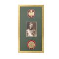Principele Carol al II-lea, fotografie tip carte poștală + pafta pentru centură purtată de aviatori 